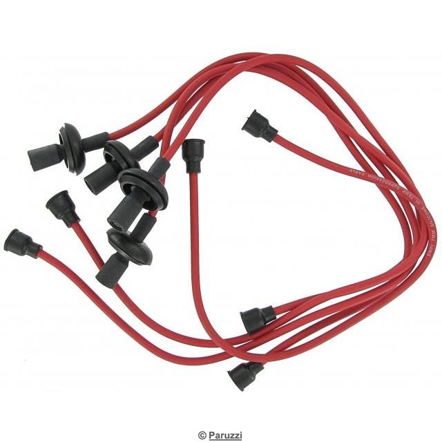 Hochleistungs-Zündkabelsatz 7mm Kupferkern Rot für VW-Oldtimer